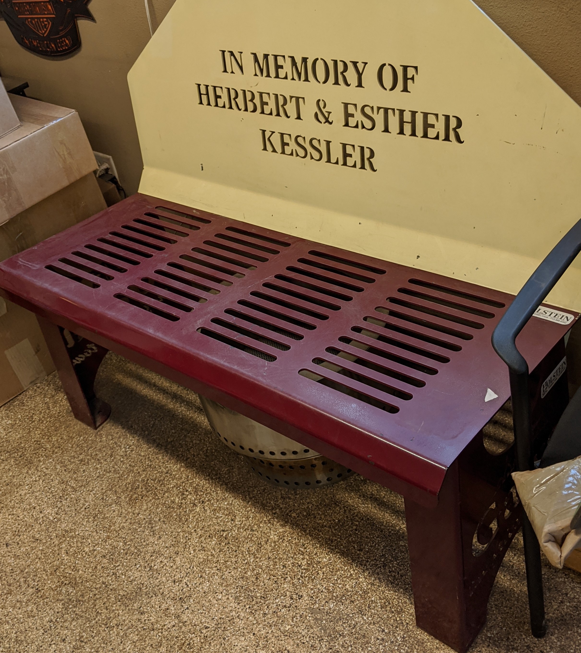 4' bench with custom cut out